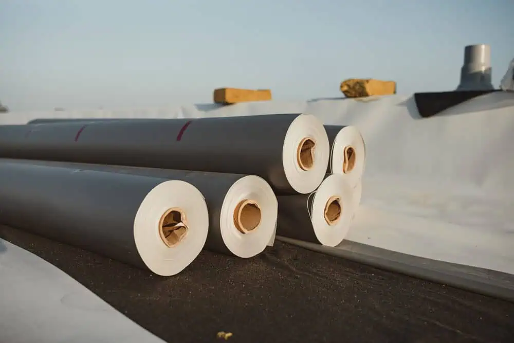 Multiple rolls of PVC roofing membranes